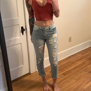High Waisted Boyfriend Jeans